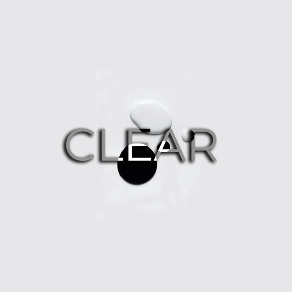 cclear-text, black and white