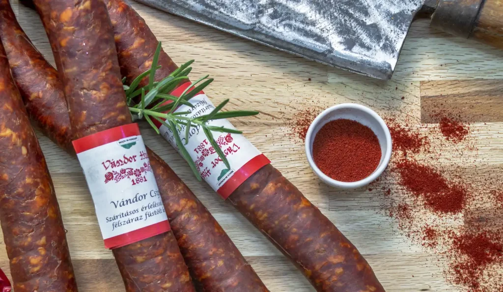 sousage with red pepper